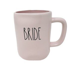 Rae Dunn Mug “BRIDE" Pink Artisan Collection By Magenta Tea Coffee Cup 5" High